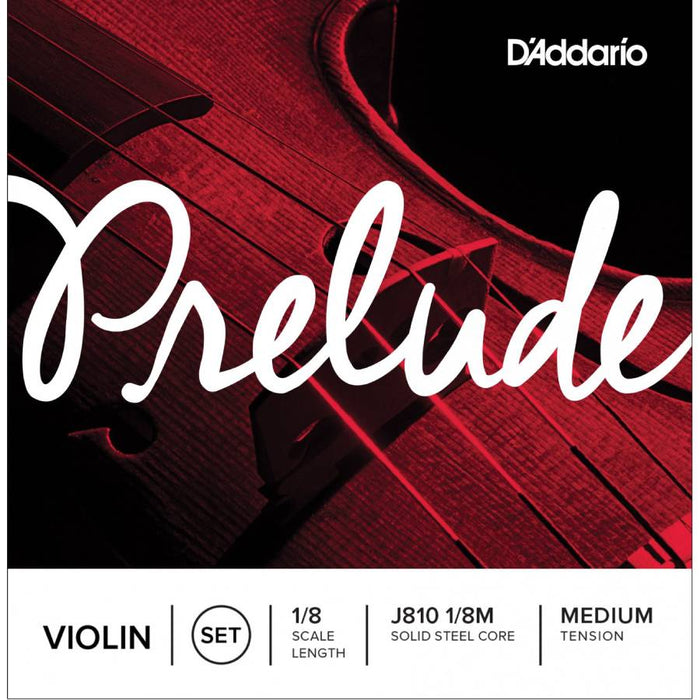 D'Addario J810 Prelude Violin String Set, 1/8 Scale, Medium Tension