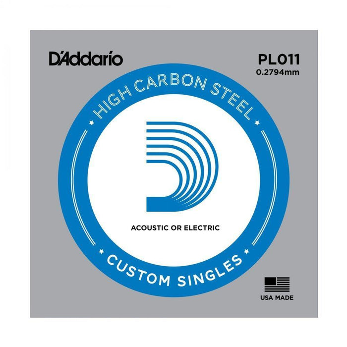 D'Addario PL011 Plain Steel Single Guitar String, .011-Dirt Cheep