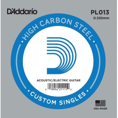 D'Addario PL013 Plain Steel Guitar Single String, .013