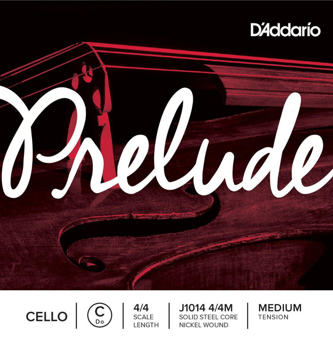 D'Addario Prelude Cello Single C String, 4/4 Scale, Medium Tension