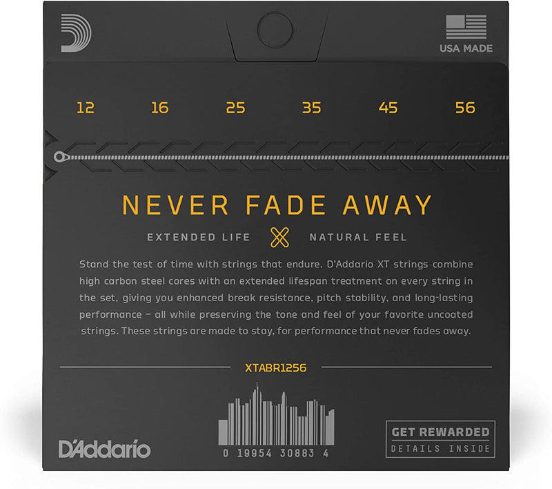 D'Addario XT 80/20 Bronze Acoustic Guitar Strings, Extended Low End (XTABR1256)-Dirt Cheep
