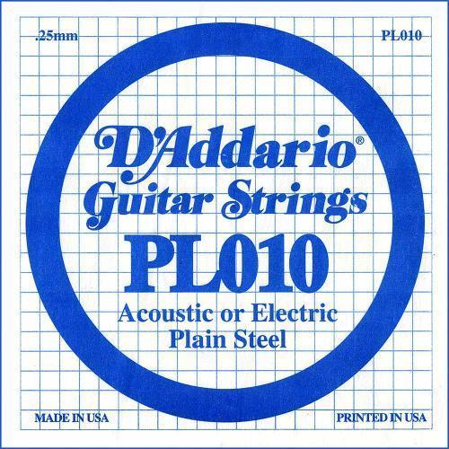 D'addario PL010 Plain Steel Single Guitar String, .010-Dirt Cheep