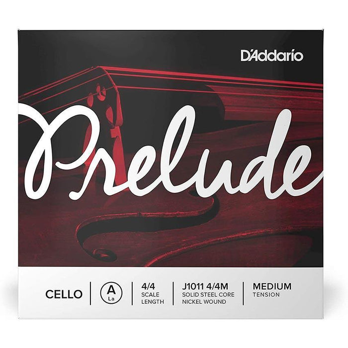 D'addario Prelude Cello Single A String, 4/4 Scale, Medium Tension