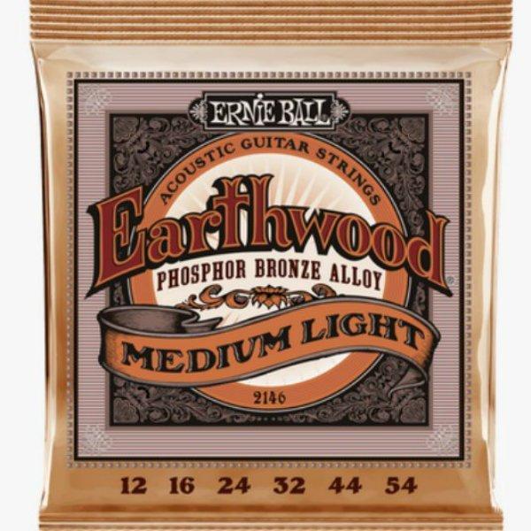 Ernie Ball 2146 Earthwood Medium Light Acoustic Phosphor Bronze String Set (12 - 54)-Dirt Cheep