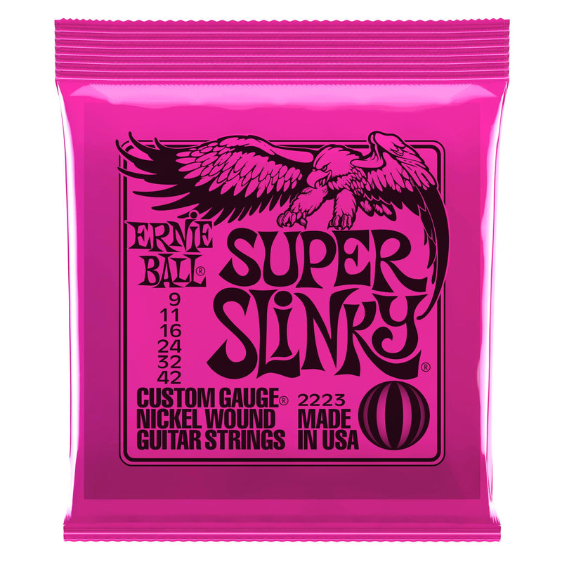 Ernie Ball 2223 Super Slinky Nickel Wound Set, .009 - .042-Dirt Cheep