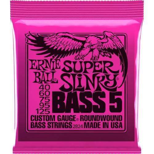 Ernie Ball 2824 Super Slinky Nickel Wound Electric Bass Strings - .040-.125 5-string-Dirt Cheep