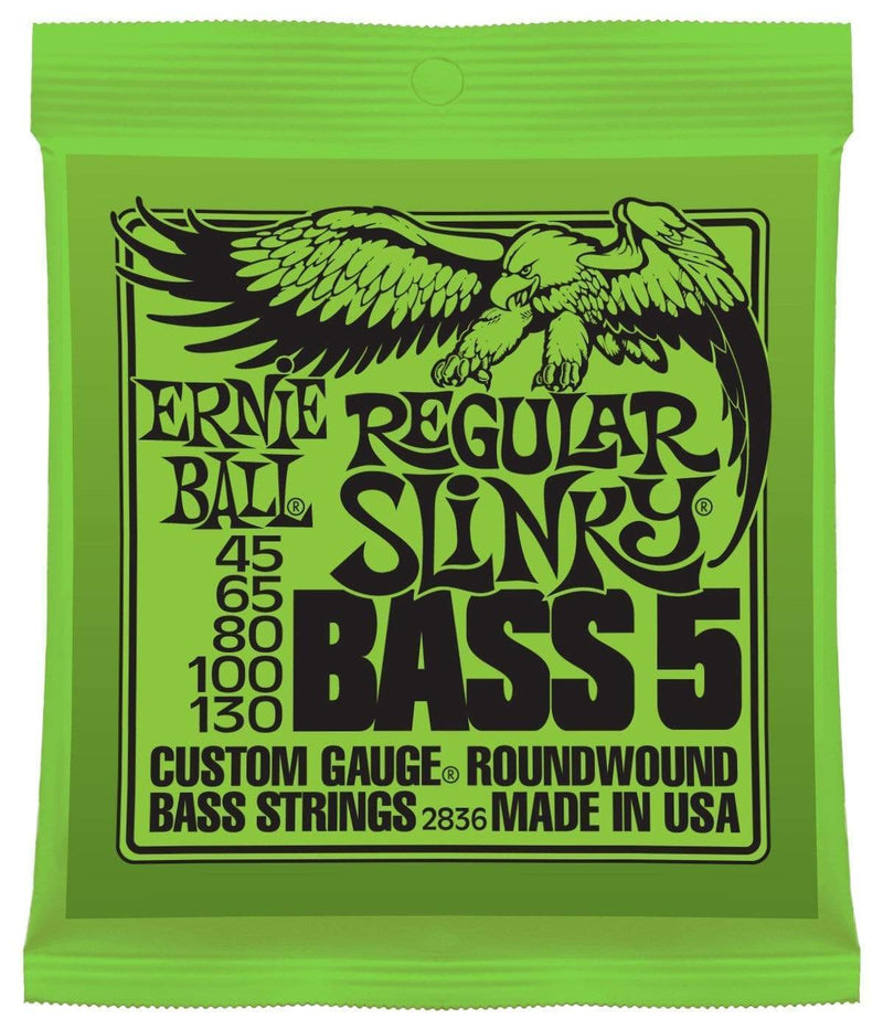 Ernie Ball 2836 Regular Slinky 5 String Nickel Wound Bass Set (45 130)-Dirt Cheep