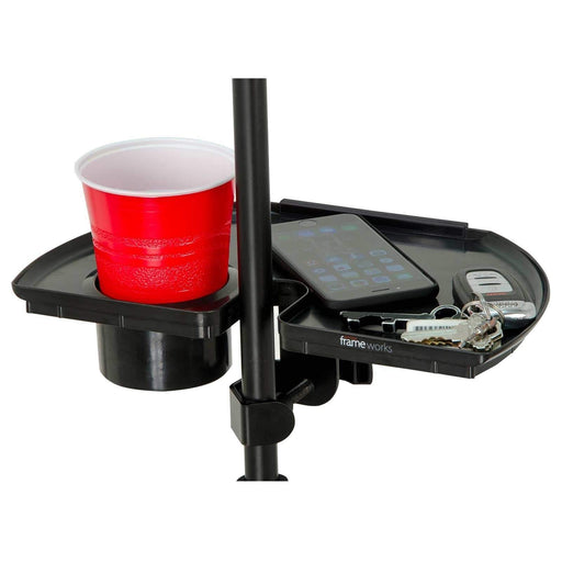 Gator Frameworks GFW-MICACCTRAY Microphone Stand Accessory Tray with Drink Holder and Guitar Pick Tab-Dirt Cheep