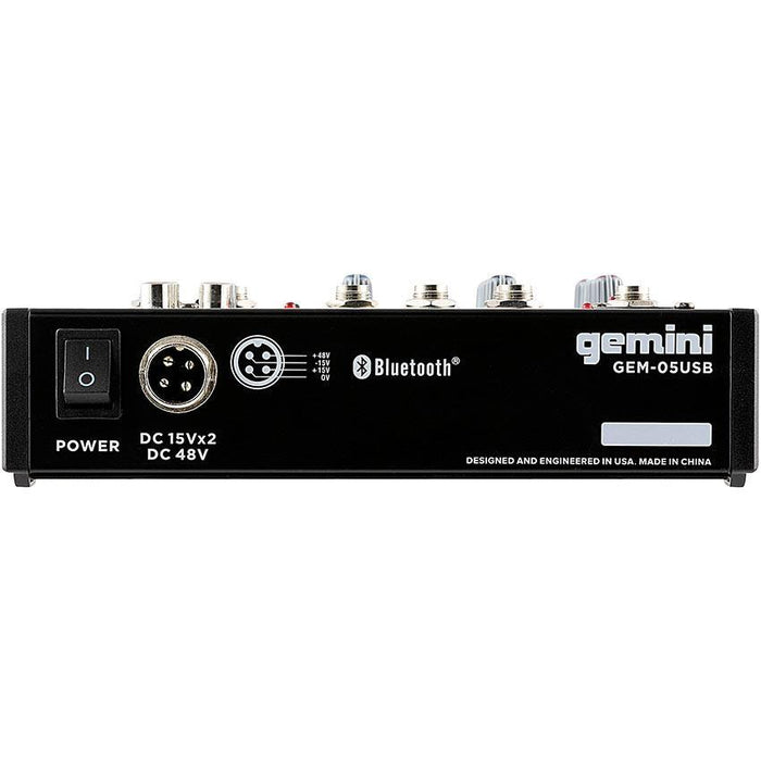 Gemini GEM-05USB 5-Channel Mixer with Bluetooth