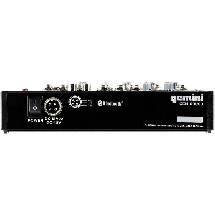 Gemini GEM-08USB 8-Channel Mixer with Bluetooth