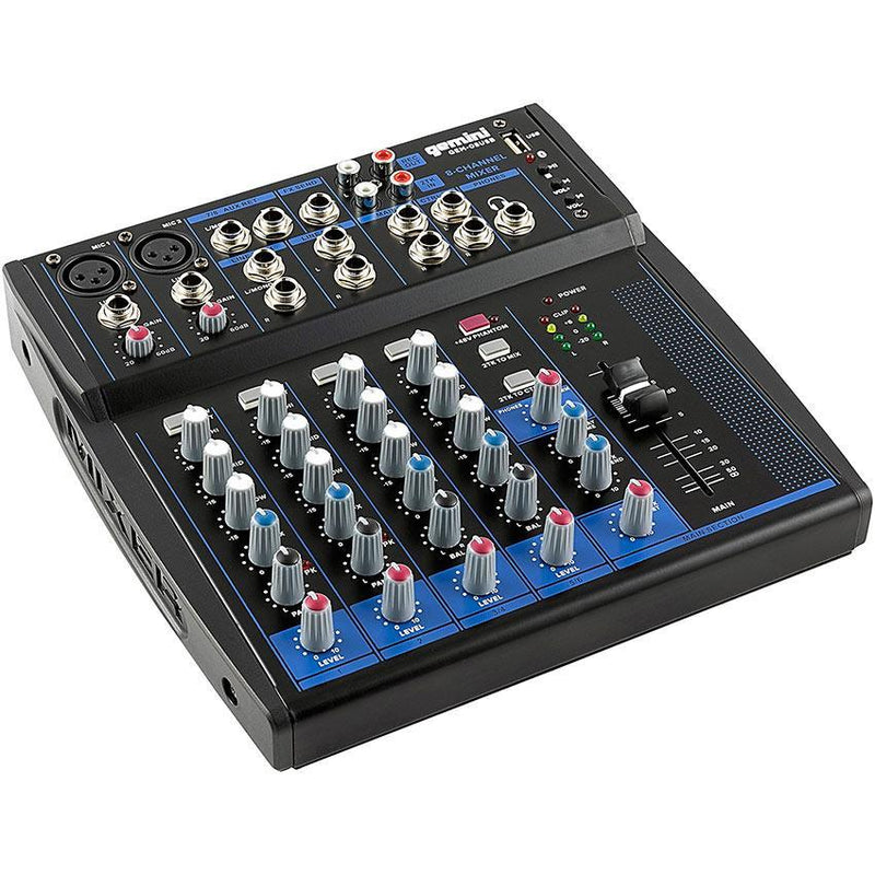 Gemini GEM-08USB 8-Channel Mixer with Bluetooth