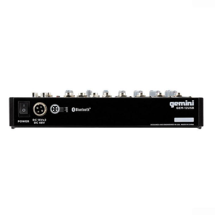 Gemini GEM-12USB 12-Channel Mixer with Bluetooth