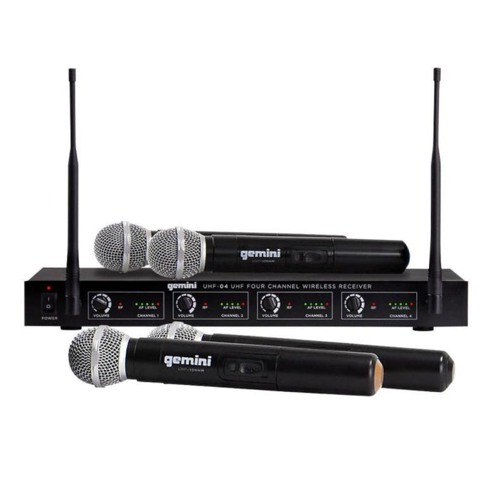 Gemini UHF-04M 4-Channel Wireless Handheld Microphone System