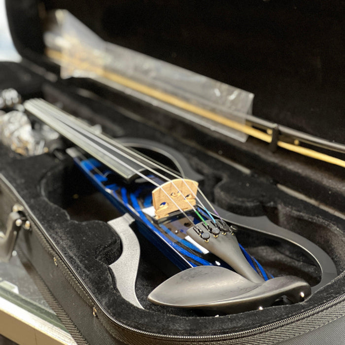 Geneva Advanced Electric Violin Outfit, Black and Blue