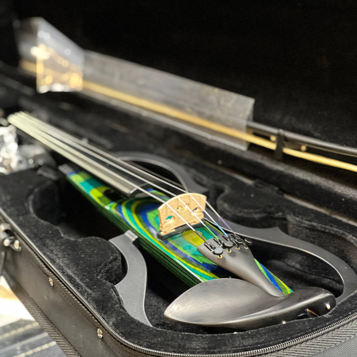 Geneva Advanced Electric Violin Outfit, Yellow Blue & Green