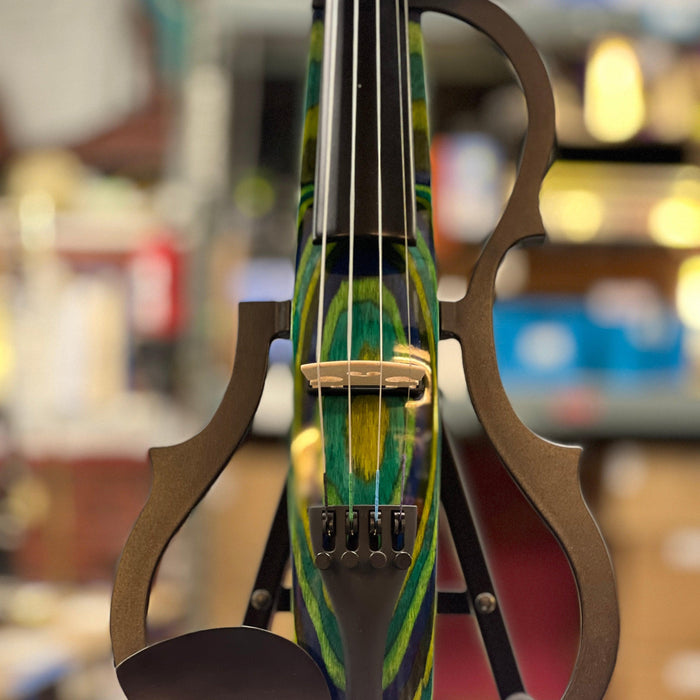 Geneva Advanced Electric Violin Outfit, Yellow Blue & Green