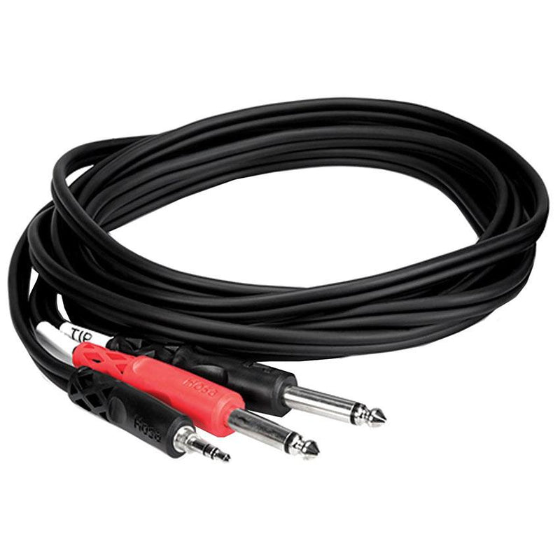 HOSA CMP-153 Stereo Breakout, 3.5 mm TRS to Dual 1/4 in TS, 3 ft