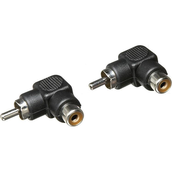 HOSA GRA-259 Right-Angle RCA Adapter - RCA Male to RCA Female (2 Pieces)-Dirt Cheep