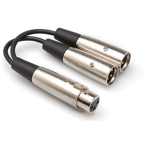 HOSA YXM-101.5 YXM-101.5 XLR Female to Dual XLR Male Audio Y-Cable (18")