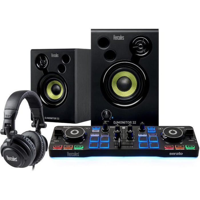 Hercules DJ Starter Kit with Starlight Controller, Speakers, Headphones, & Serato DJ Lite Software-Dirt Cheep