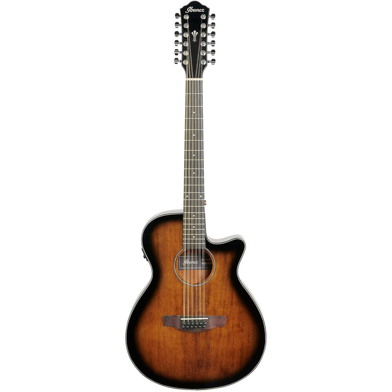 Ibanez AEG5012 12-String Acoustic Electric Guitar, Dark Violin Sunburst