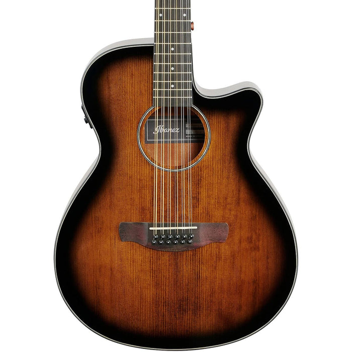 Ibanez AEG5012 12-String Acoustic Electric Guitar, Dark Violin Sunburst