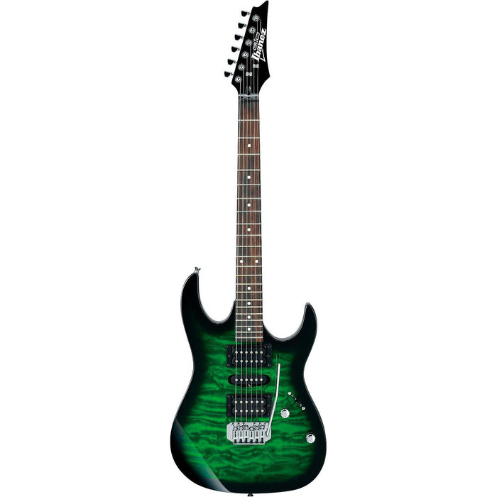 Ibanez GRX70QA GIO Series Electric Guitar, Transparent Emerald Burst