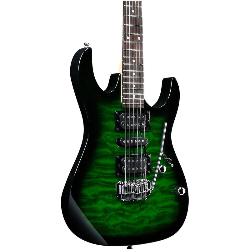 Ibanez GRX70QA GIO Series Electric Guitar, Transparent Emerald Burst