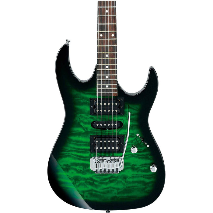 Ibanez GRX70QA GIO Series Electric Guitar, Transparent Emerald Burst