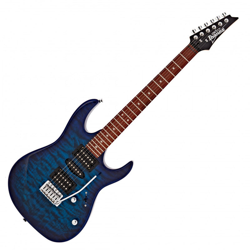 Ibanez GRX70QA RG GIO Series Electric Guitar, Transparent Blue Burst