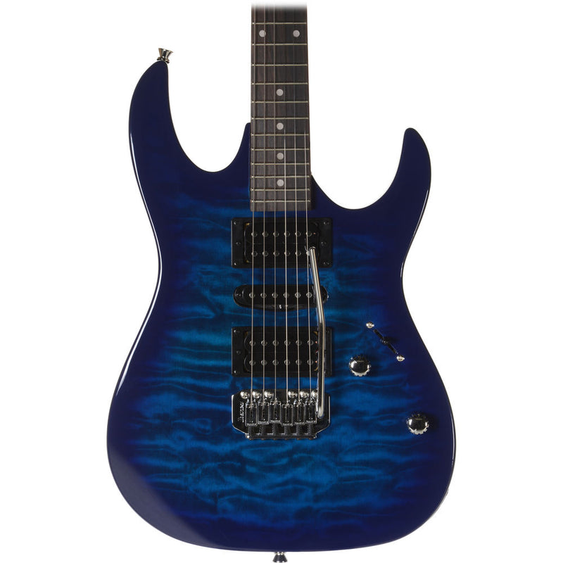 Ibanez GRX70QA RG GIO Series Electric Guitar, Transparent Blue Burst