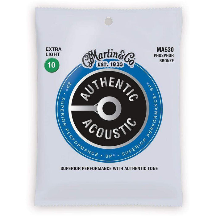 Martin Authentic MA530 SP Acoustic Guitar Strings, PB, Extra Light .010-.047-Dirt Cheep