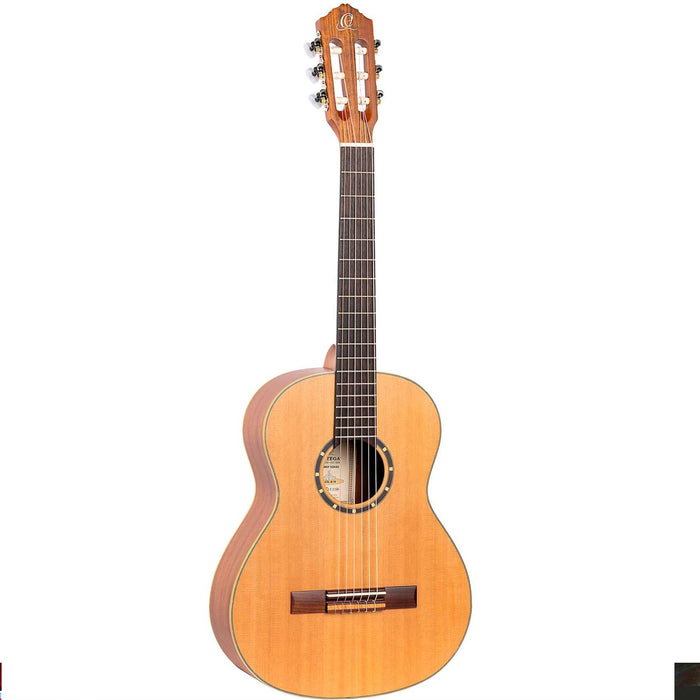 Ortega Family Series R122L-3/4 3/4 Size Left-Handed Classical Guitar, Satin Natural
