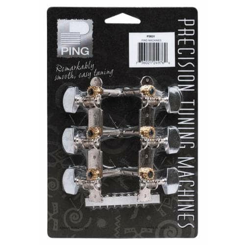 Ping P2631 Standard Tuning Machines, 3-per-plate, Chrome Buttons-Dirt Cheep