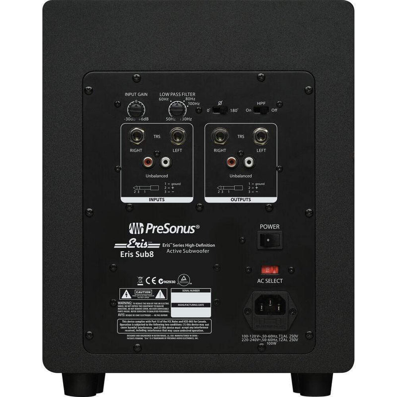 PreSonus ERIS Sub8 Front-Firing, Eight-Inch Studio Subwoofer-Dirt Cheep