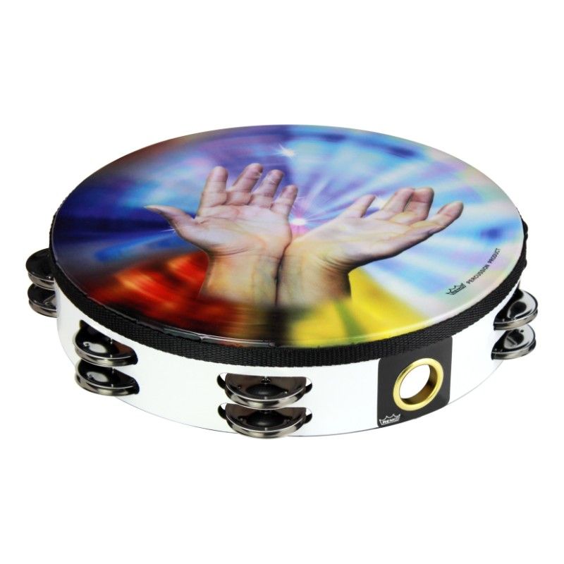REMO Tambourine 10'' 2-Row, Sharing Hands