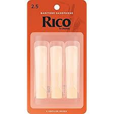 RICO Baritone Saxophone Reeds, 3 Pack, 2.5-Dirt Cheep