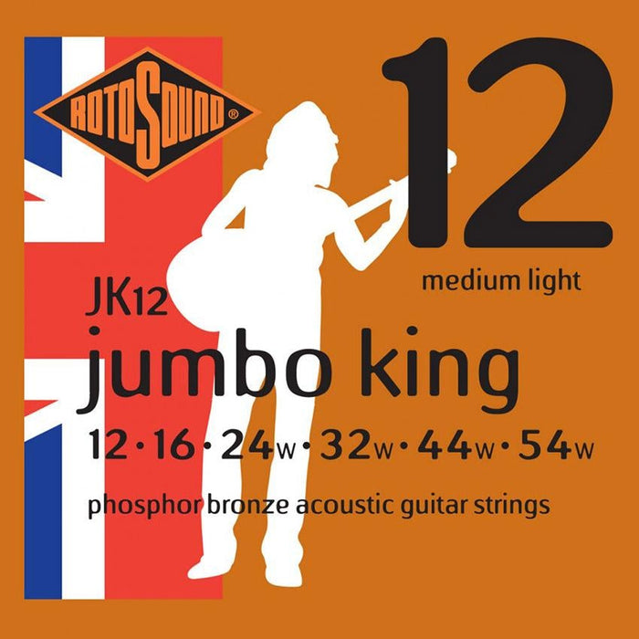 Rotosound JK12 Jumbo King Phosphor Bronze 12-54 Acoustic Guitar Strings