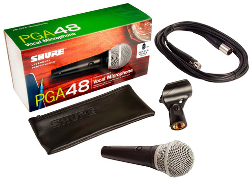 Shure PGA48-XLR Cardioid Dynamic Vocal Microphone, includes 15ft XLR Cable-Dirt Cheep