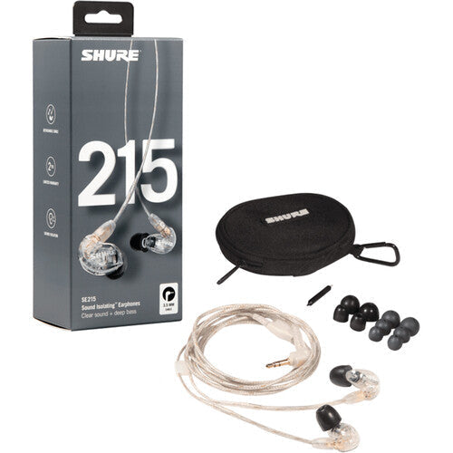 Shure SE215 Sound-Isolating Earphones with 3.5mm Remote/Mic Cable (Clear)