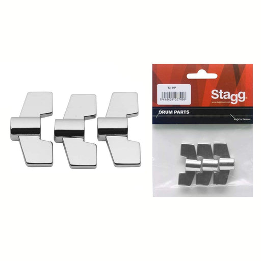Stagg 13I-HP Drum Hardware 8mm Zinc Wing Nuts, 3 pack-Dirt Cheep