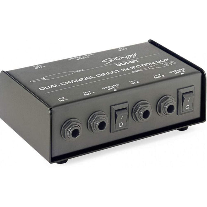 Stagg SDI-ST Dual Channel Direct Injection DI Box With Stereo/Mono Switch-Dirt Cheep