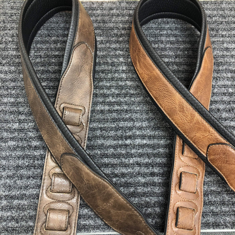 Stagg SPFL 40 DBRW Padded Leather Style Guitar Strap, Dark Brown-Dirt Cheep