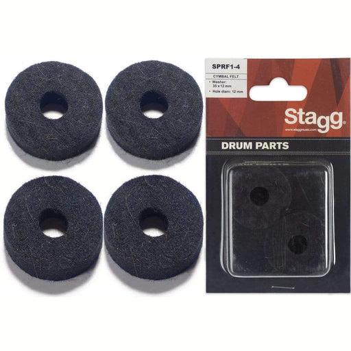 Stagg SPRF1-4 Pack of 4 Cymbal Felt Washers - Black-Dirt Cheep