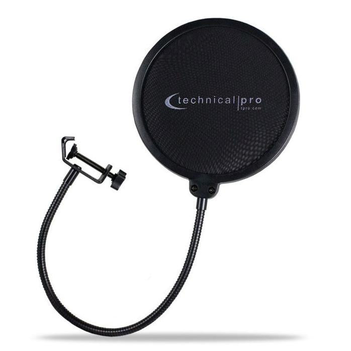 Technical Pro MKPF2 6" Clamp On Microphone Pop Filter With 10" Arm