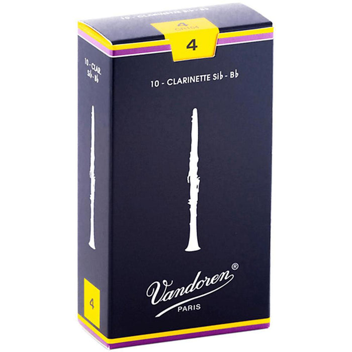 Vandoren CR104 Bb Clarinet Traditional Reeds Strength 4; Box of 10-Dirt Cheep