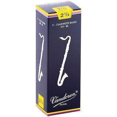 Vandoren CR1225 Bass Clarinet Traditional Reeds Strength 2.5; Box of 5-Dirt Cheep