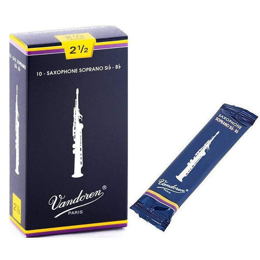 Vandoren SR2025 Soprano Sax Traditional Reeds Strength 2.5; Box of 10-Dirt Cheep